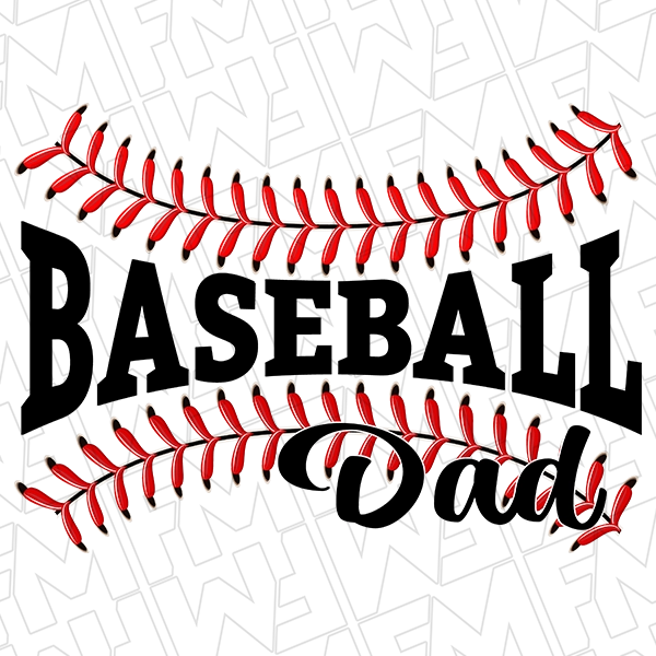 Baseball Dad Stitches Father's Day DTF Transfer applied to a shirt