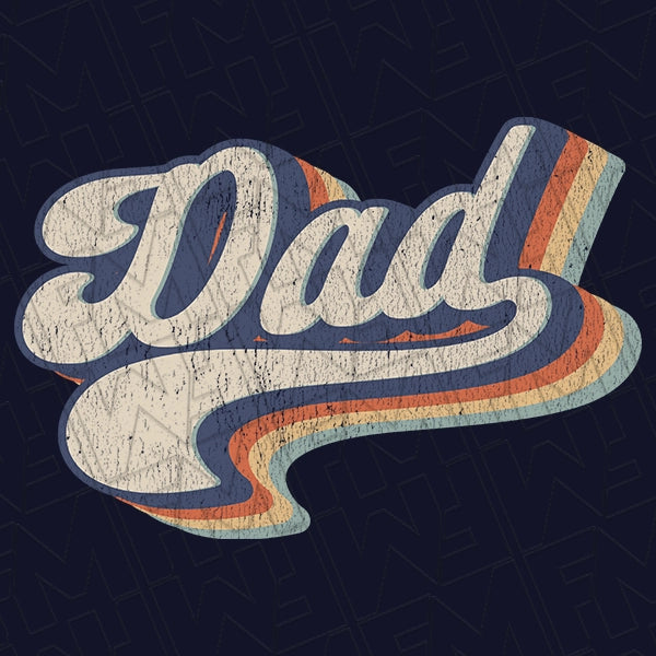 Retro Script Dad Father's Day DTF Transfer applied to a shirt