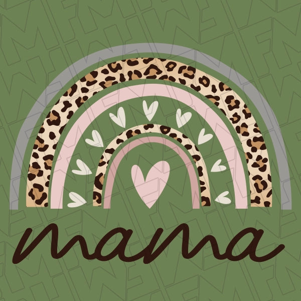 Boho Mama Leopard Rainbow Mommy DTF Transfer