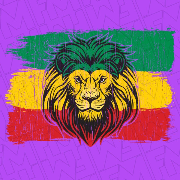 Rasta Lion with Dreads and Headphones DTF Transfer